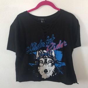 Forever 21 Tie Down Crop Tee